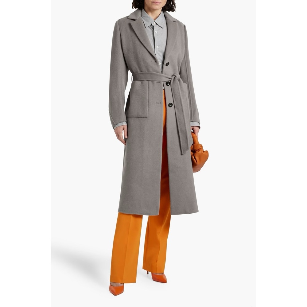DVF Diane von Furstenberg Gray Nene Wool Trench Coat Size‎ XS
